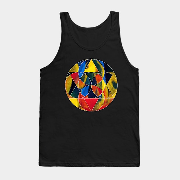 Geometric collage of parrot feathers oil painting Tank Top by DigitPaint